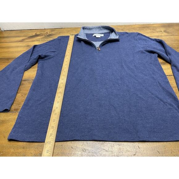 Mizzen + Main Sweater Mens XL Trim Blue 1/4 Zip Pullover Performance Golf - Picture 5 of 8